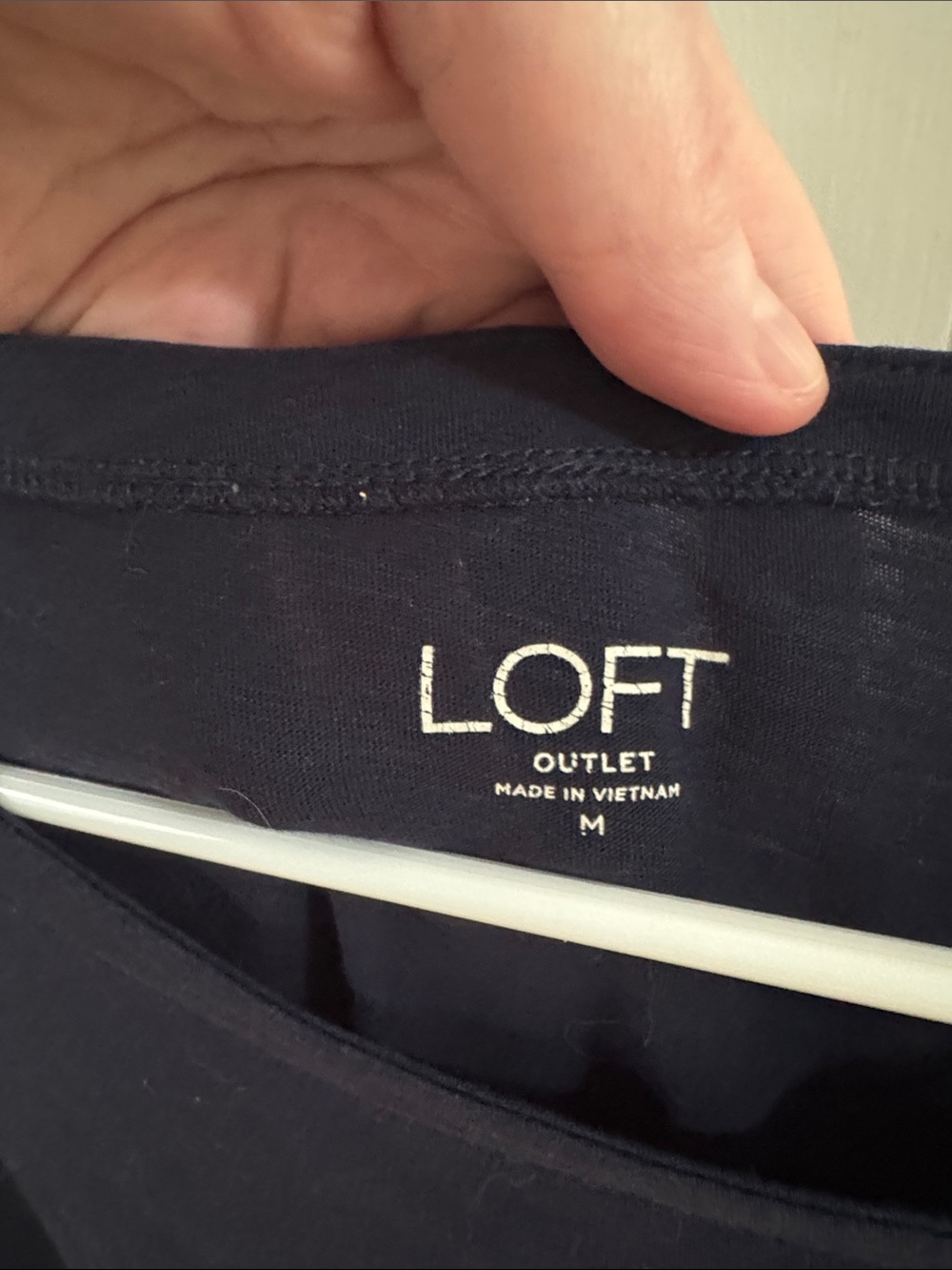LOFT outlet Women's Navy Puff Sleeve Tee - Classic Scoop Neck - Picture 3 of 3